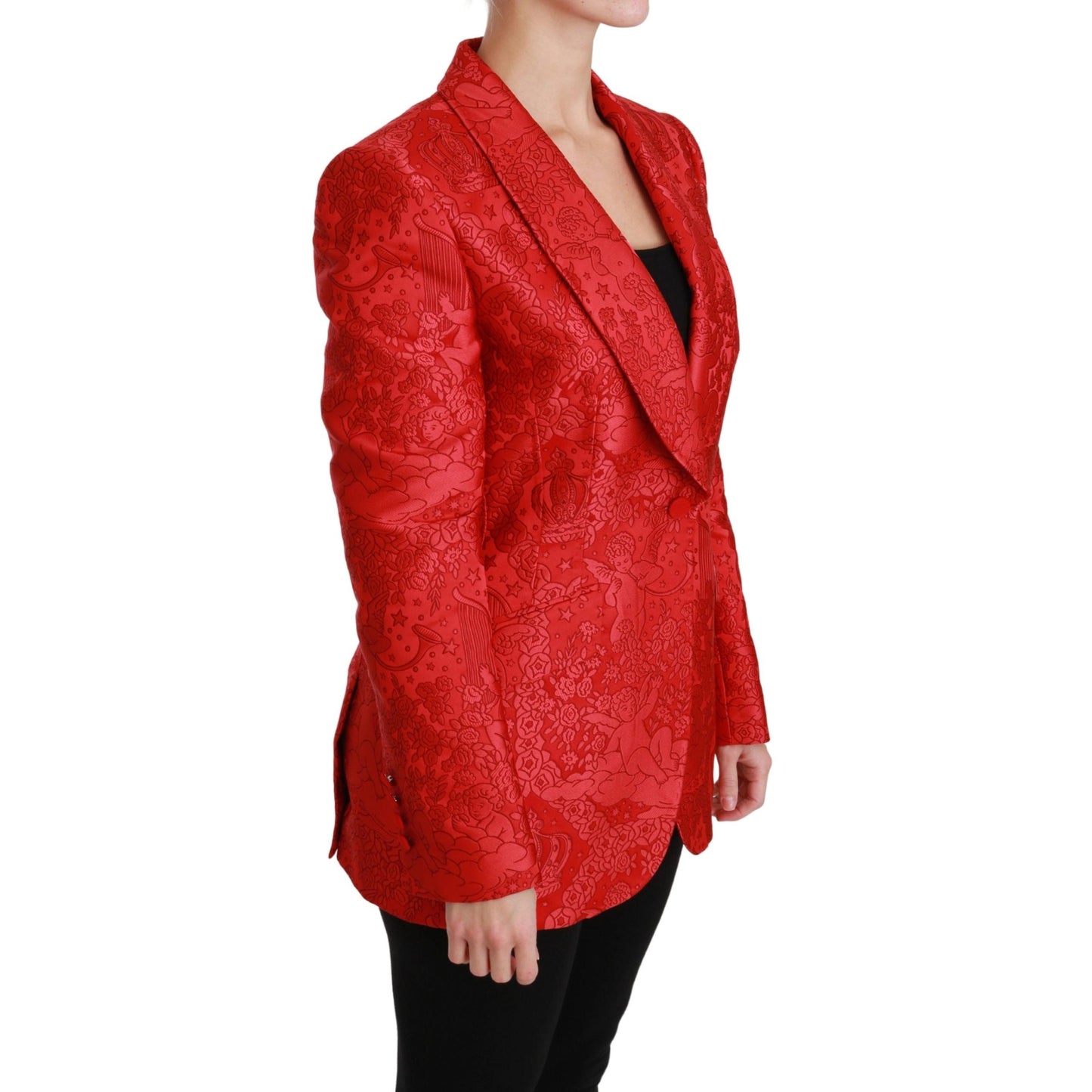 Red Floral Angel Blazer Coat Jacket