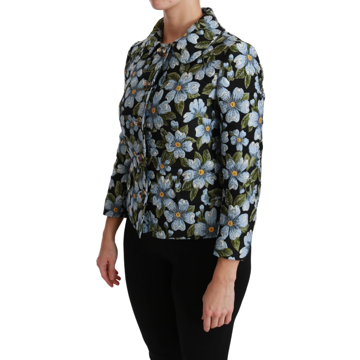 Multicolor Floral Blazer Coat Polyester Jacket