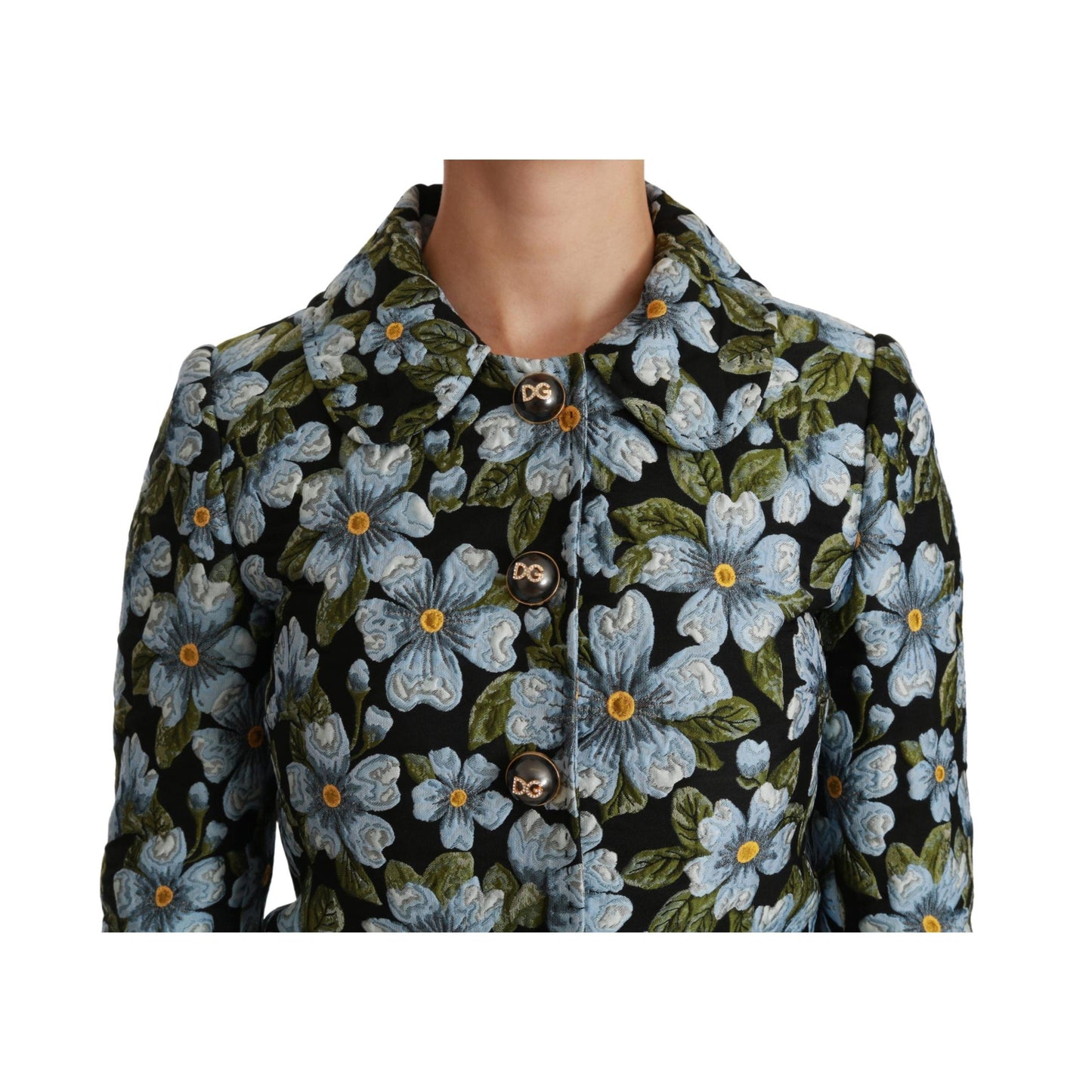 Multicolor Floral Blazer Coat Polyester Jacket