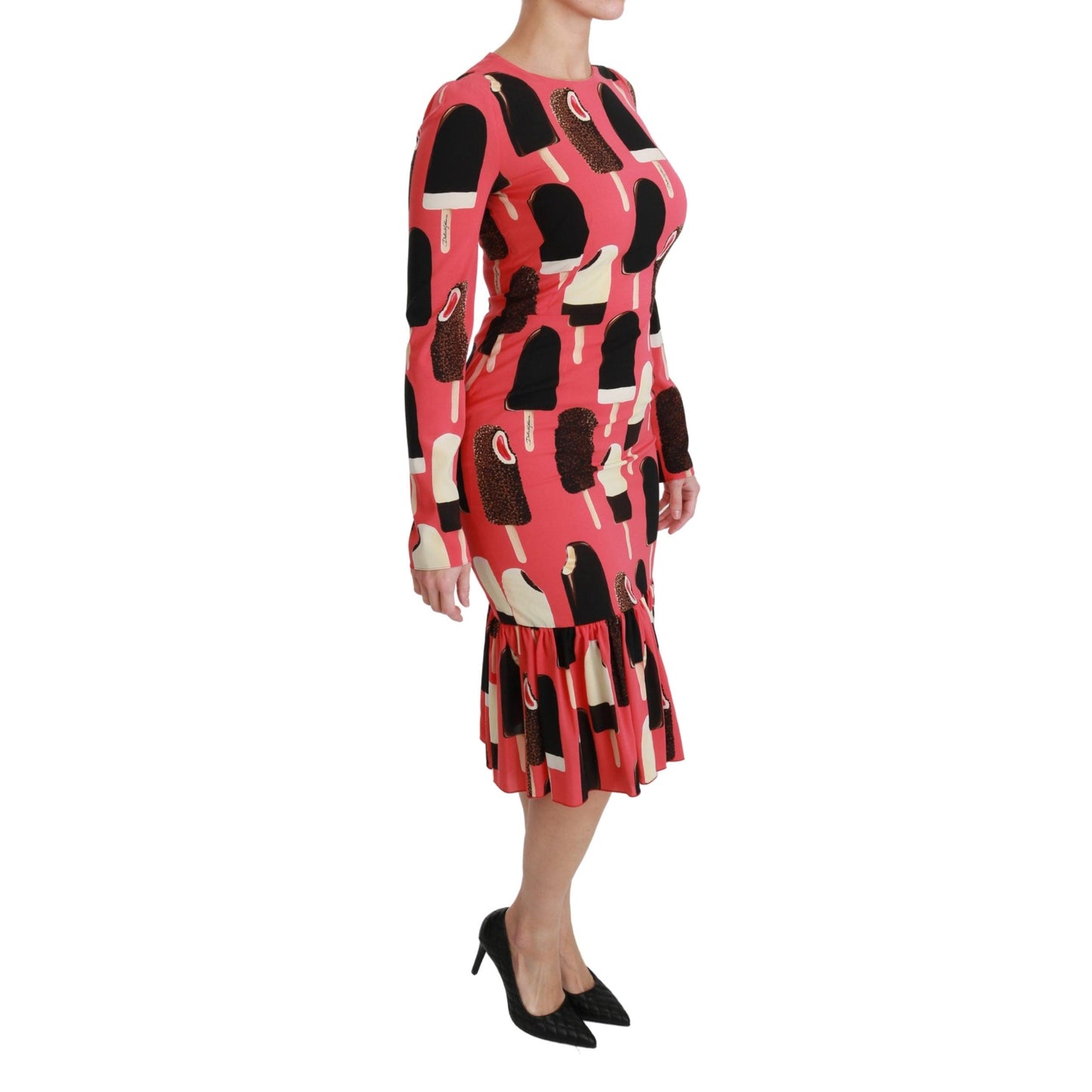 Pink Silk Stretch Ice Cream Sheath Dress