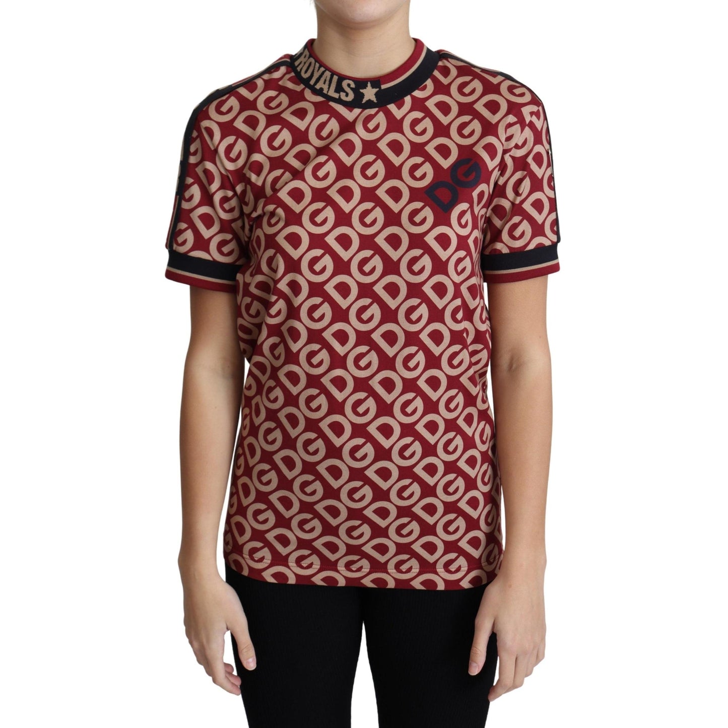 Burgundy DG Mania Print Cotton Jersey
