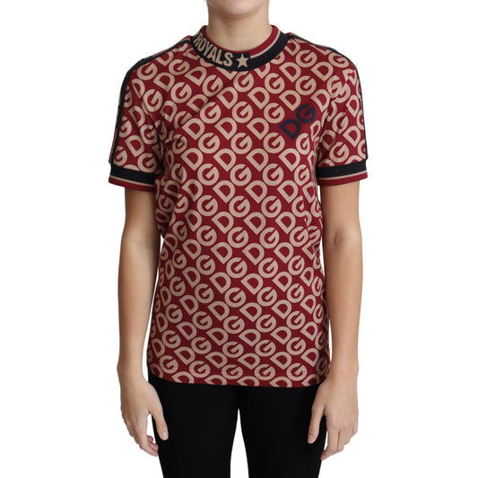 Burgundy DG Mania Print Cotton Jersey