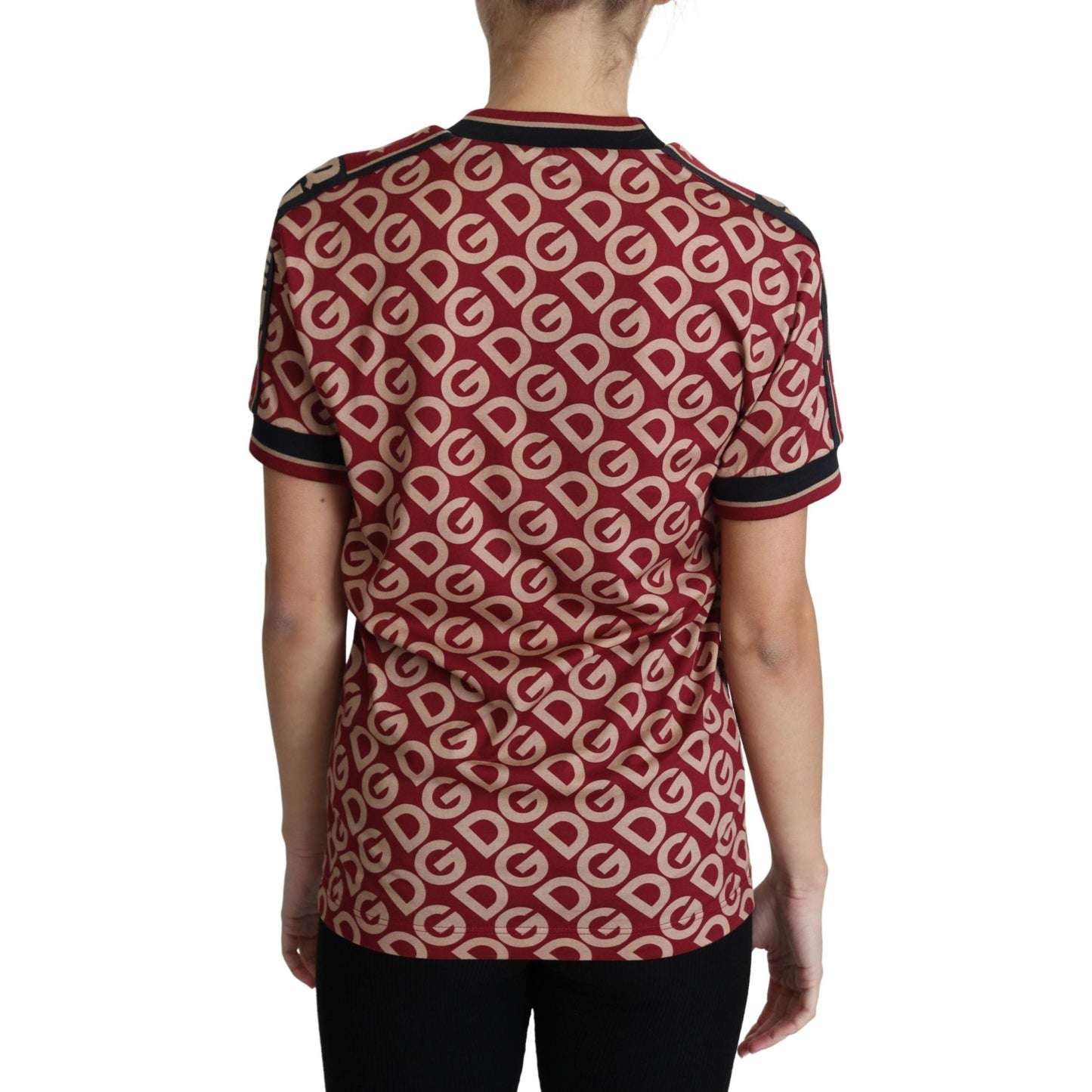 Burgundy DG Mania Print Cotton Jersey