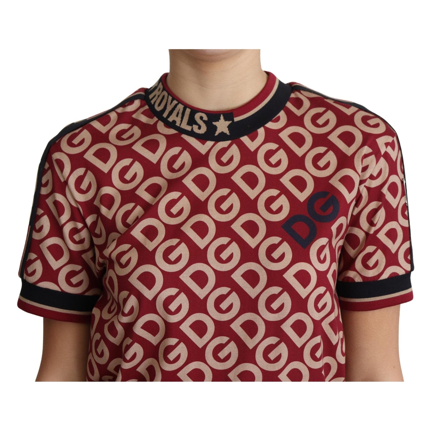Burgundy DG Mania Print Cotton Jersey