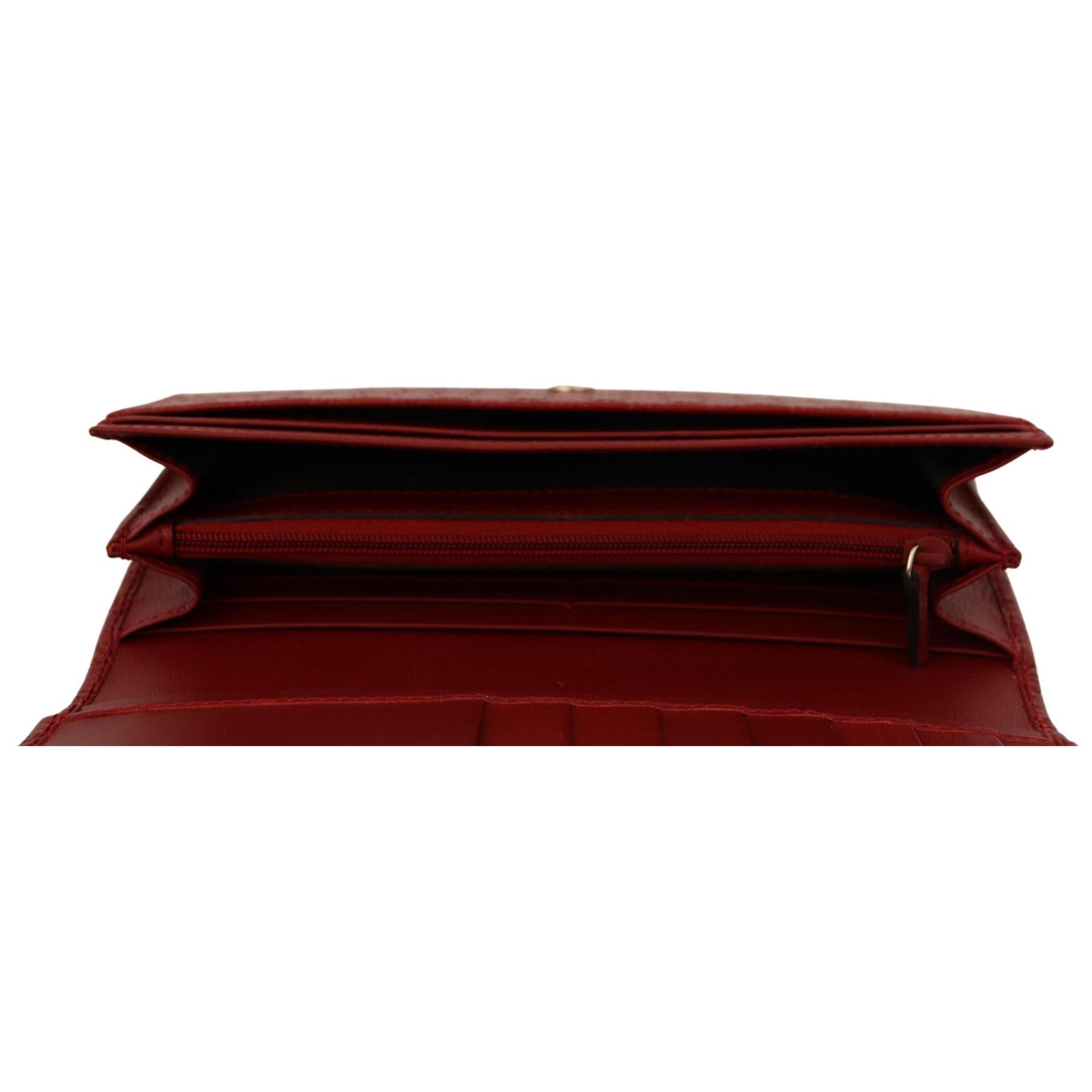 Red Leather Micro Guccissima Long Wallet - coffeewithmee2
