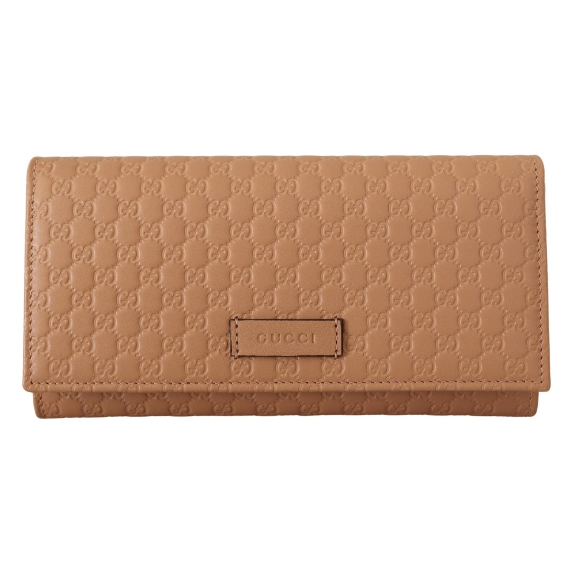 Brown Leather Micro Guccissima Long Wallet - coffeewithmee2