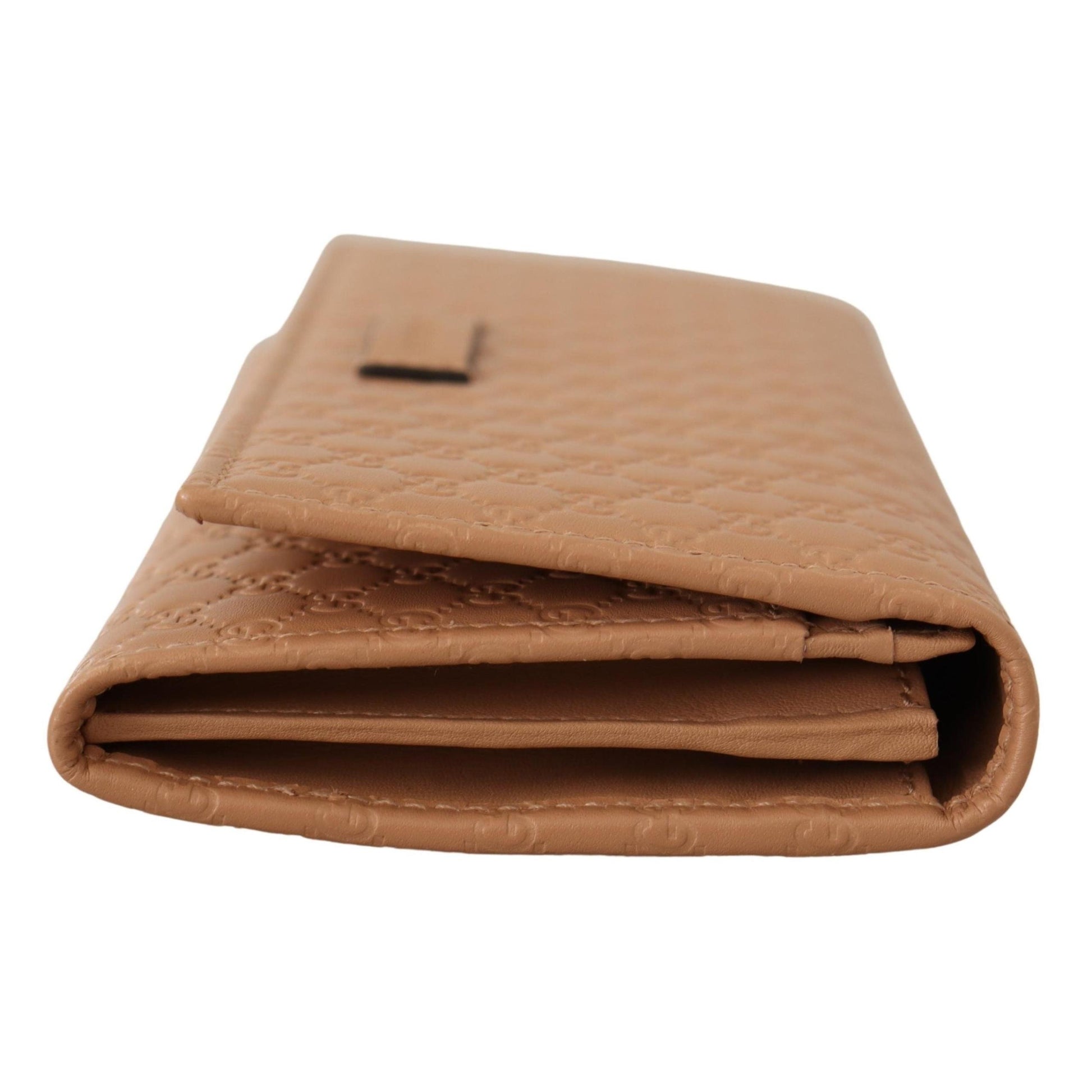 Brown Leather Micro Guccissima Long Wallet - coffeewithmee2