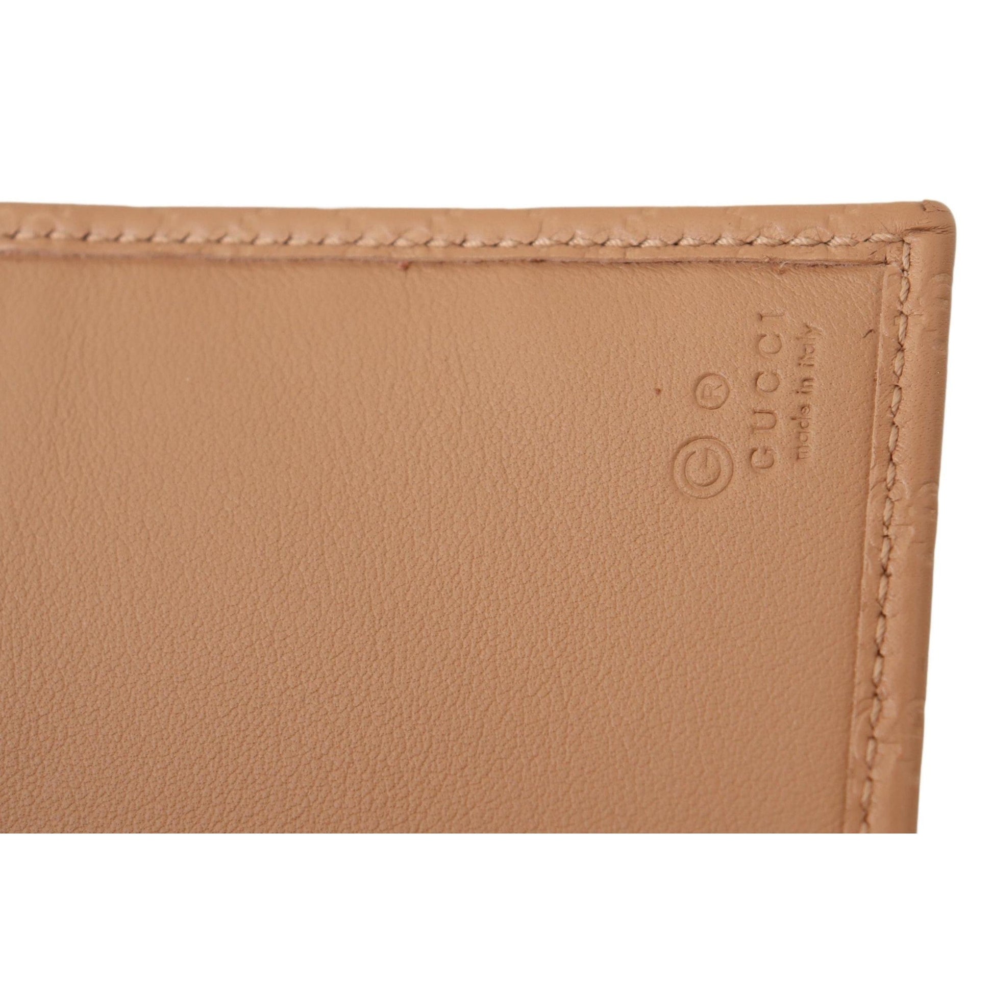 Brown Leather Micro Guccissima Long Wallet - coffeewithmee2