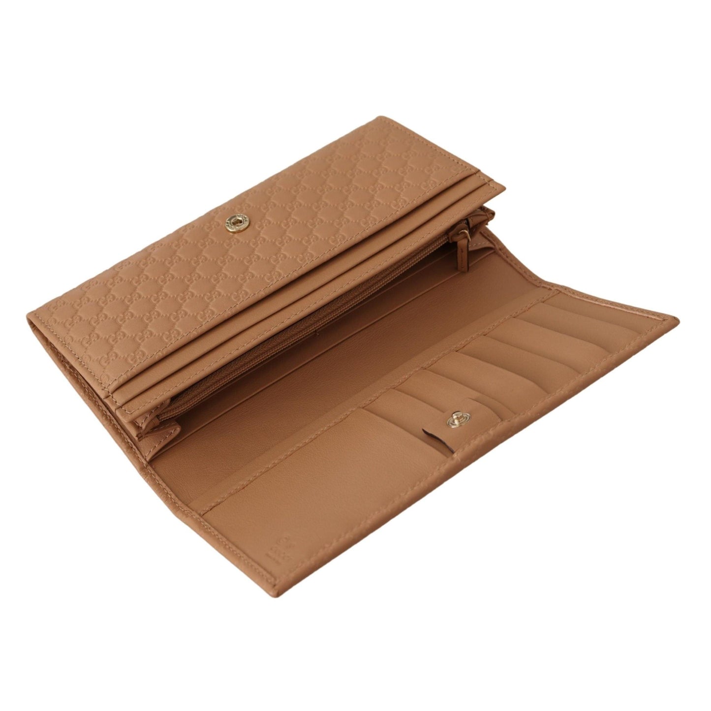 Brown Leather Micro Guccissima Long Wallet - coffeewithmee2