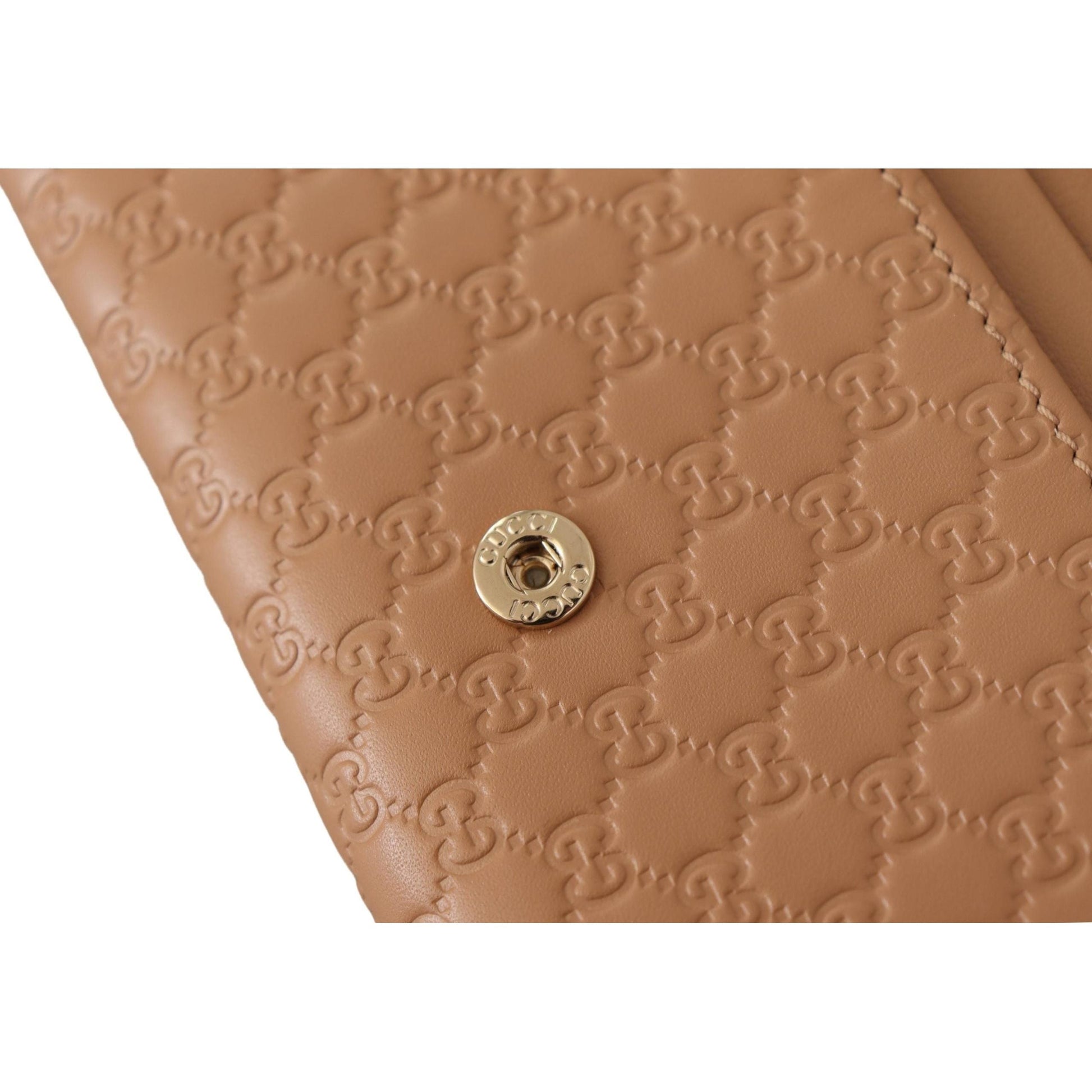 Brown Leather Micro Guccissima Long Wallet - coffeewithmee2