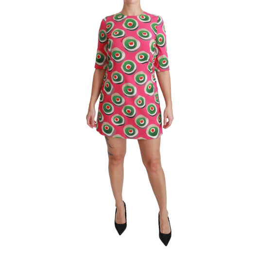 Pink Silk Cup Cake Shift Stretch Dress
