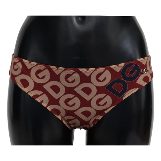 Multicolor DG Logo Print Bottom Beachwear Bikini Swimsuit