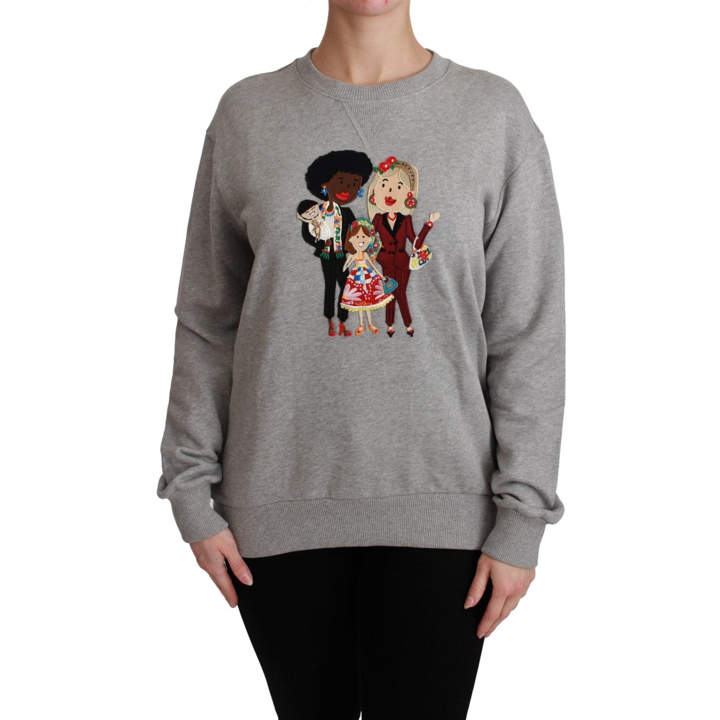 Gray #dgfamily Cotton Pullover Sweater