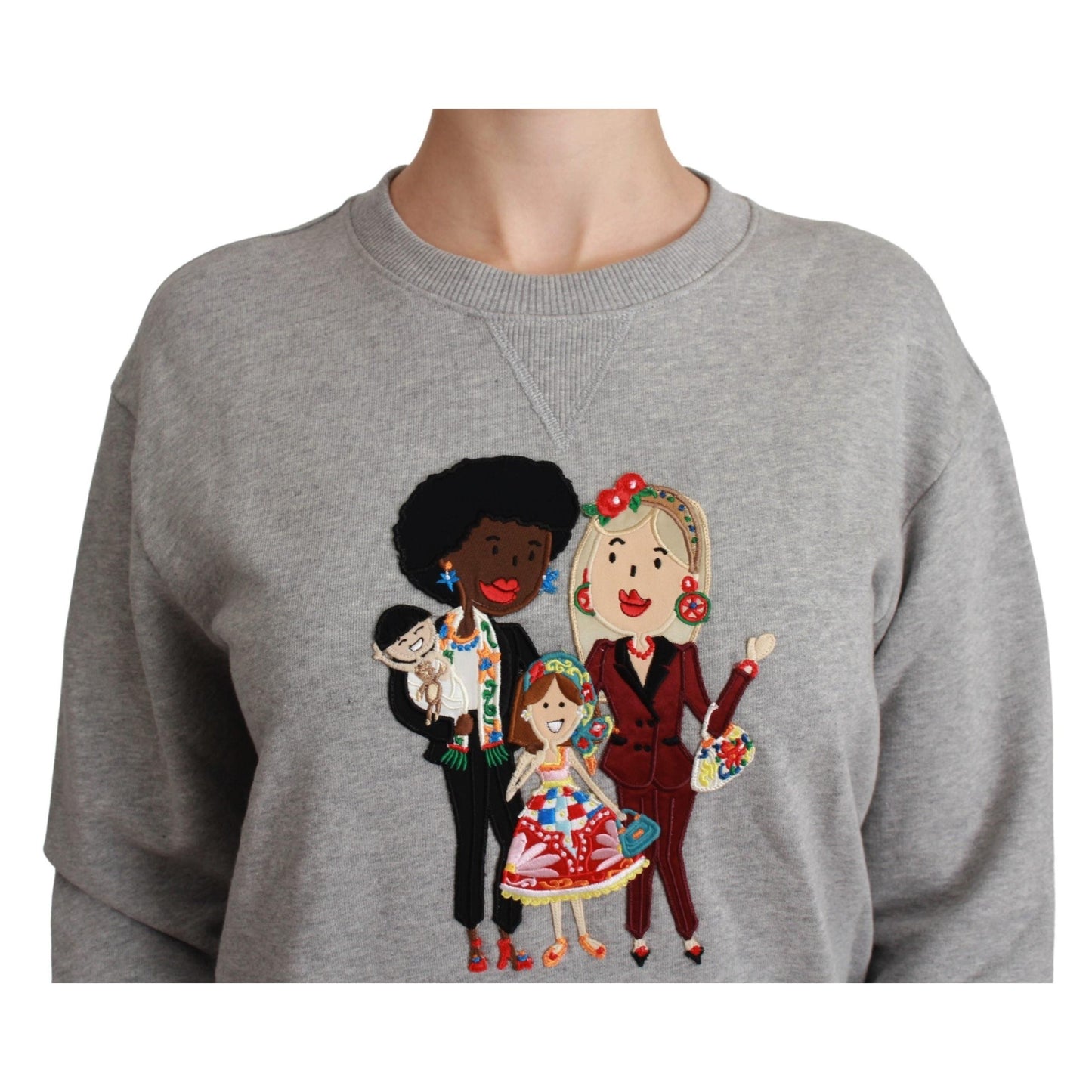 Gray #dgfamily Cotton Pullover Sweater