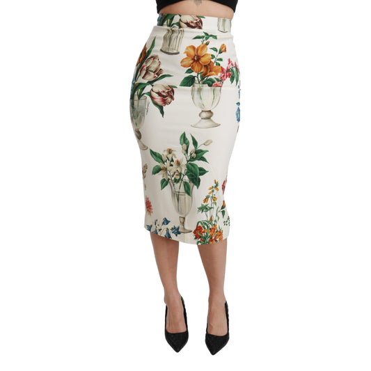 Multicolor Silk Stretch Flower Vase Skirt