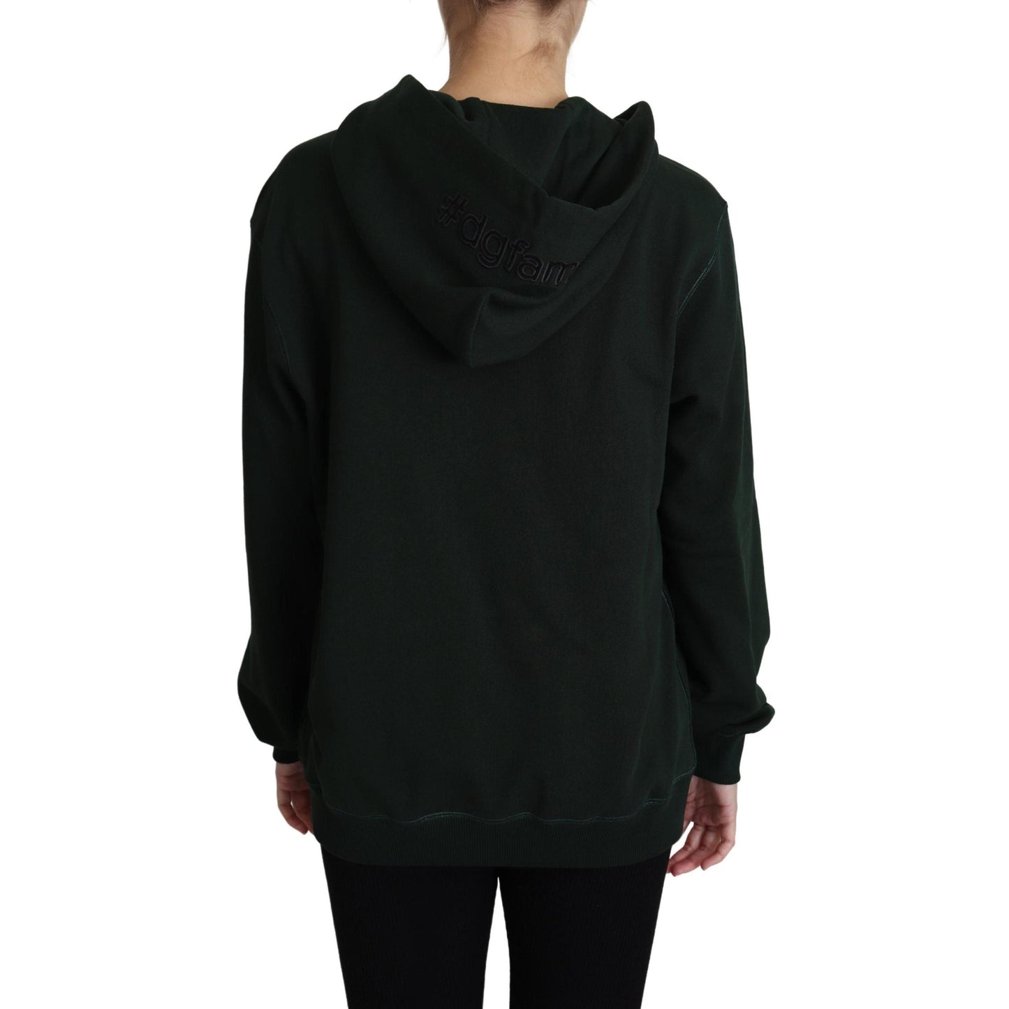 Dark Green Crown Embroidery Hoodie