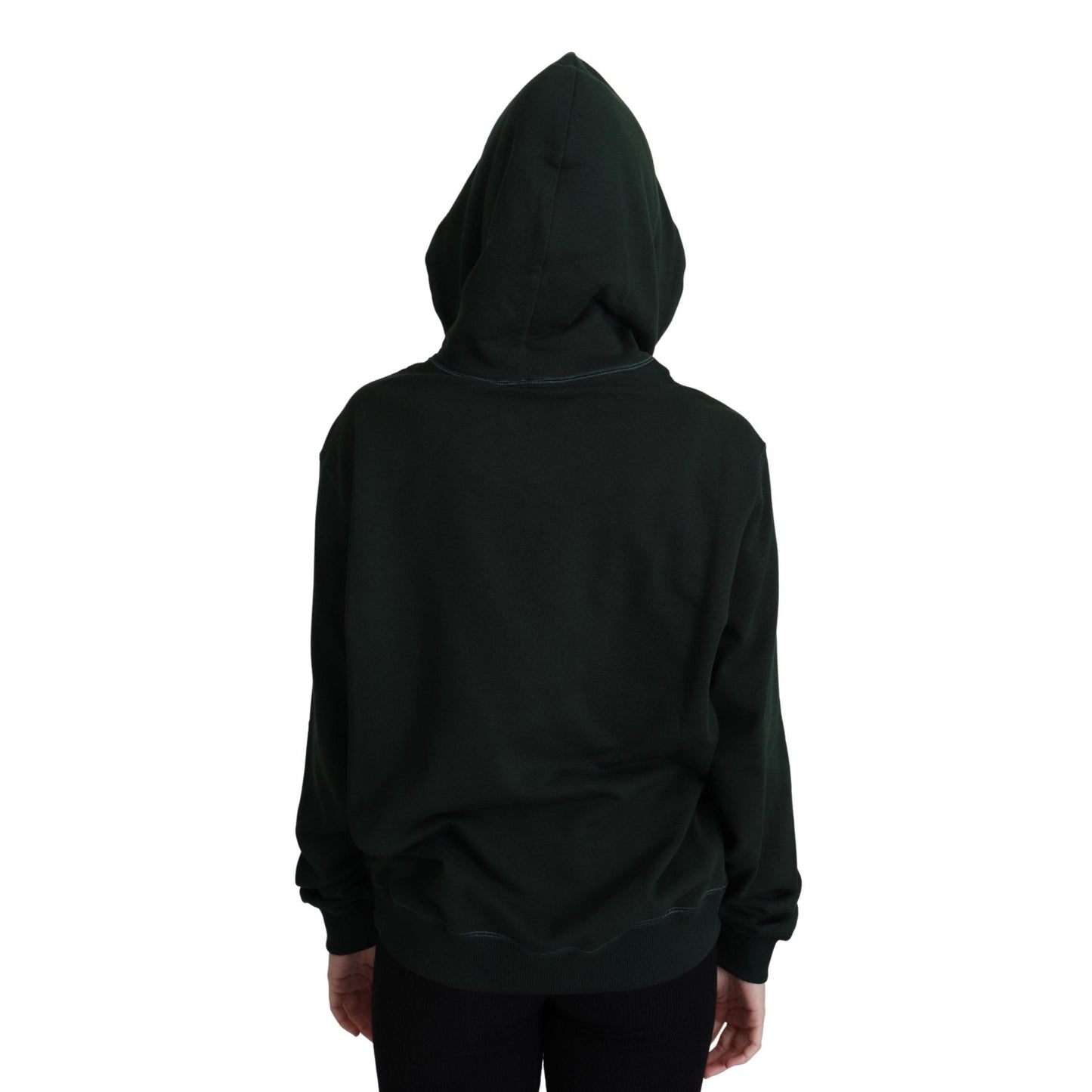 Dark Green Crown Embroidery Hoodie