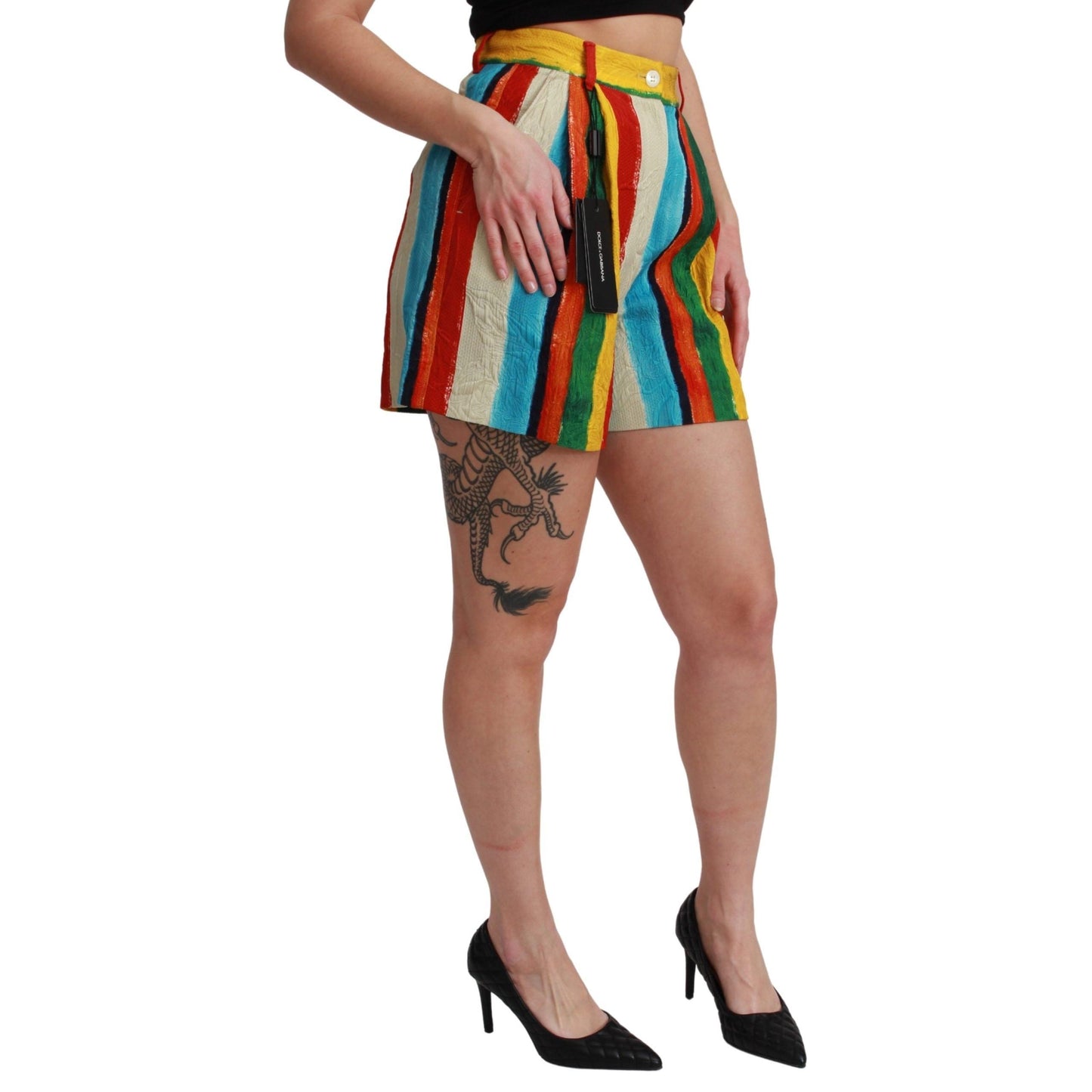 Multicolor Riga Pittorica Mini Shorts