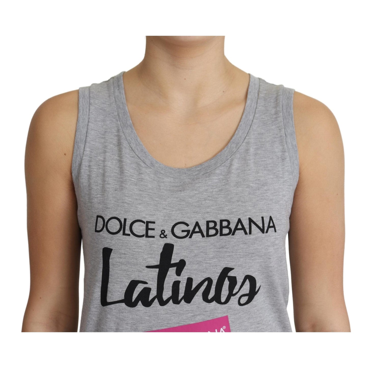 Gray Latinos Print Cotton Sleeveless Tank Top