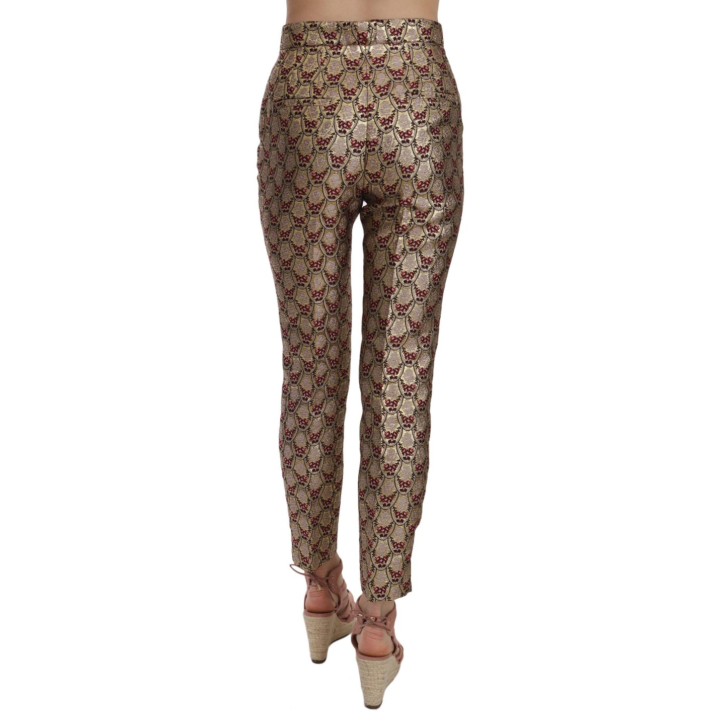 Jacquard Metallic Tapered Trouser Pants