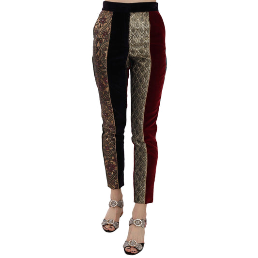 Multicolor Jacquard Cropped Tapered Pants