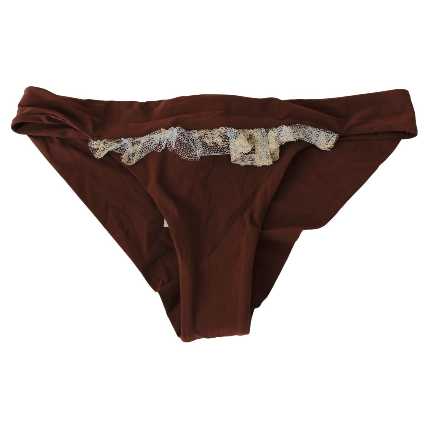 Brown Lace Beachwear Two Piece Bikini Swimsuit