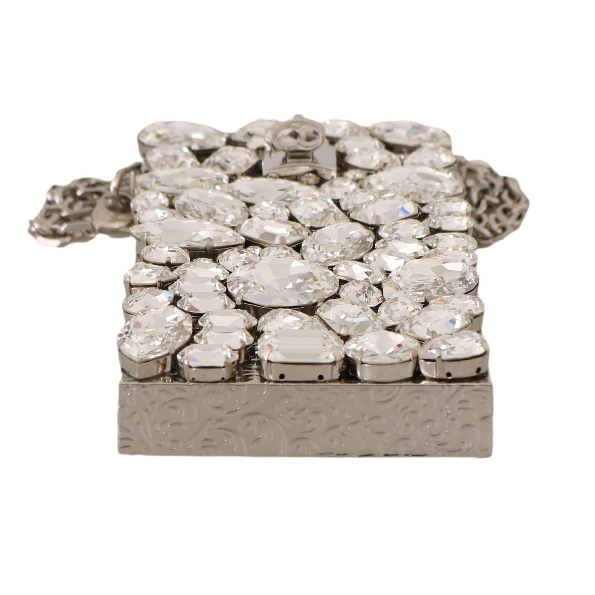 Cross Body Silver Crystal Brass Crystal Purse - coffeewithmee2