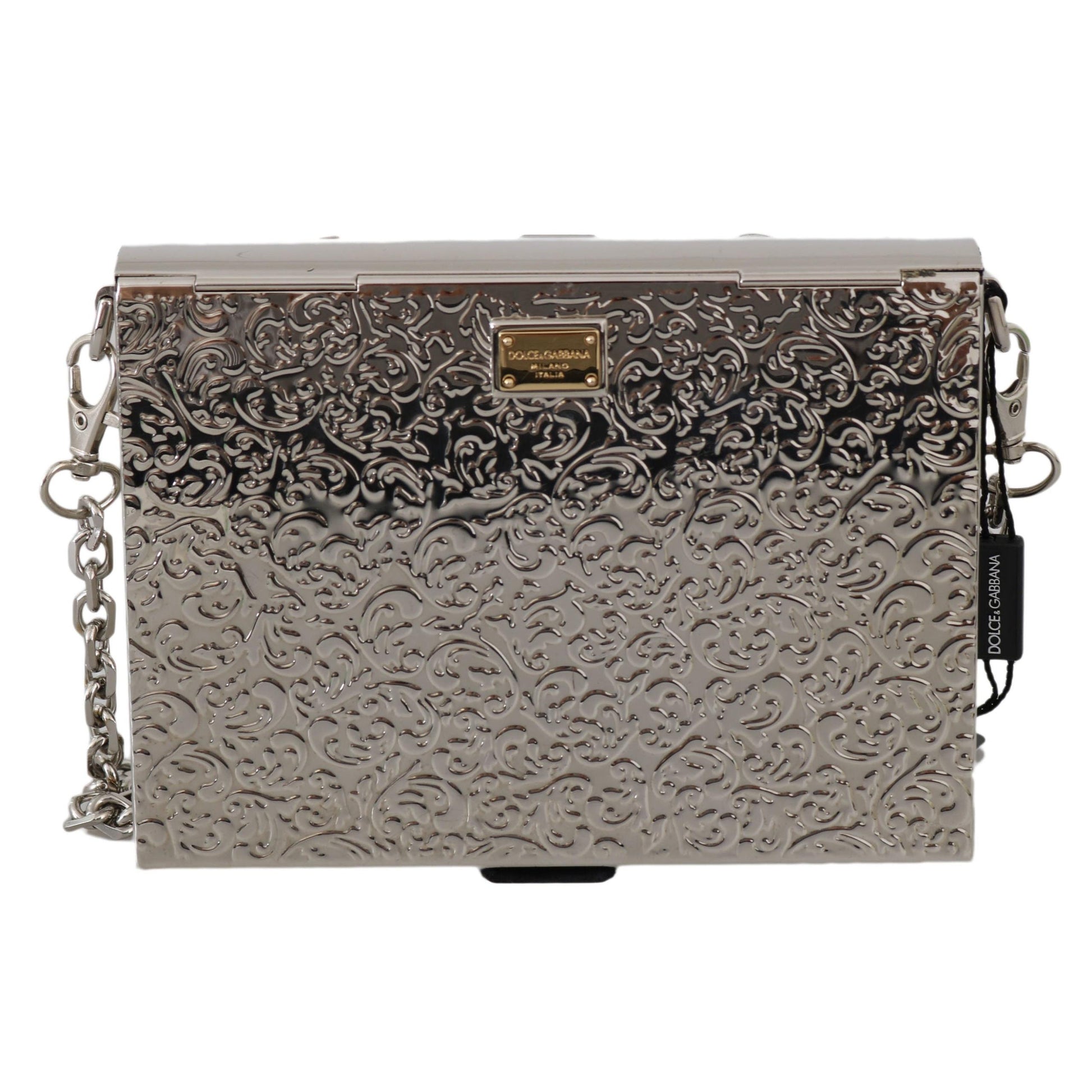 Silver Metal Crystal Clutch Purse Cross Body BOX Bag - coffeewithmee2