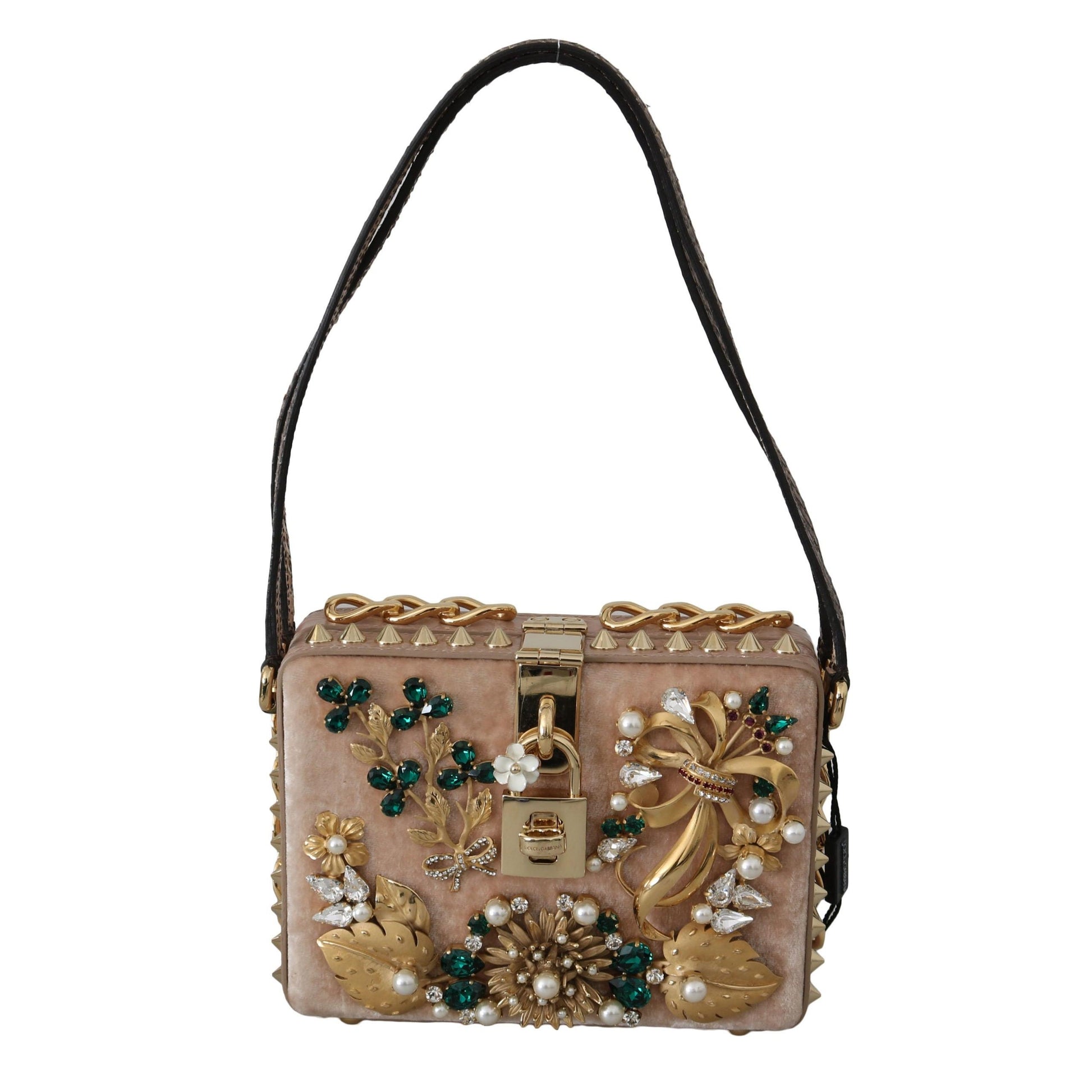 Pink Velvet Leather Gold Crystal Clutch Box Purse - coffeewithmee2