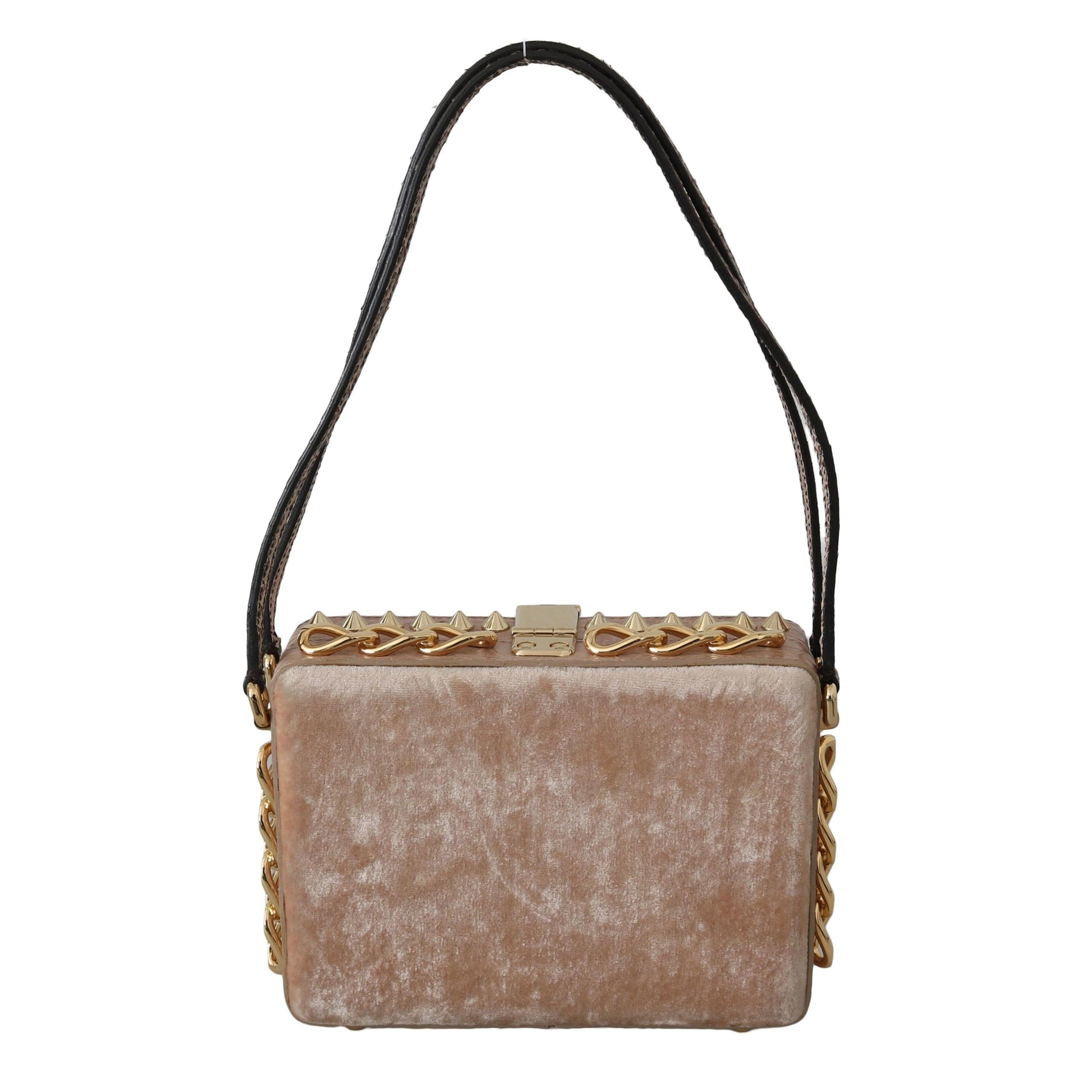 Pink Velvet Leather Gold Crystal Clutch Box Purse - coffeewithmee2