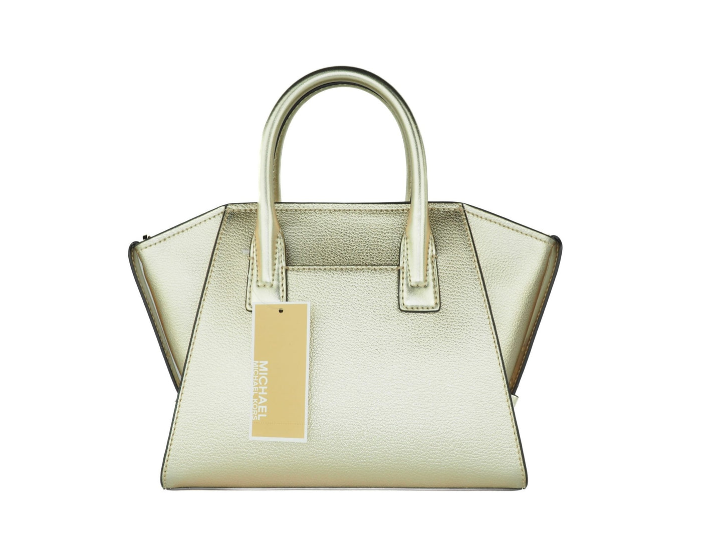 Avril Small Pebble Leather Top Zip Satchel Crossbody Handbag (Pale Gold) - coffeewithmee2Michael KorsP0416S