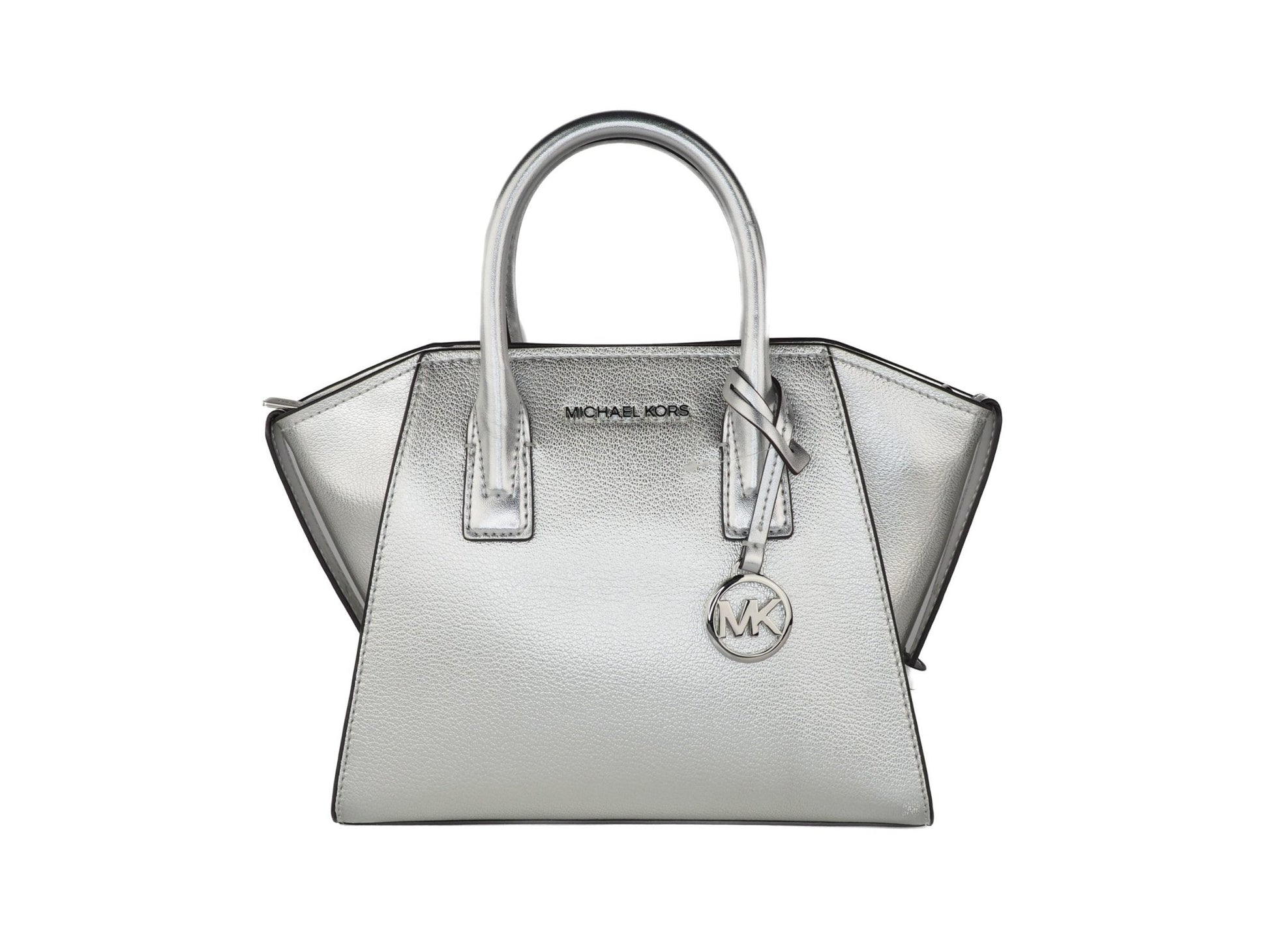 Avril Small Pebble Leather Top Zip Satchel Crossbody Handbag (Silver) - coffeewithmee2Michael KorsP0431S