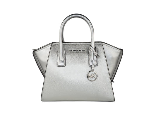 Avril Small Pebble Leather Top Zip Satchel Crossbody Handbag (Silver) - coffeewithmee2Michael KorsP0431S