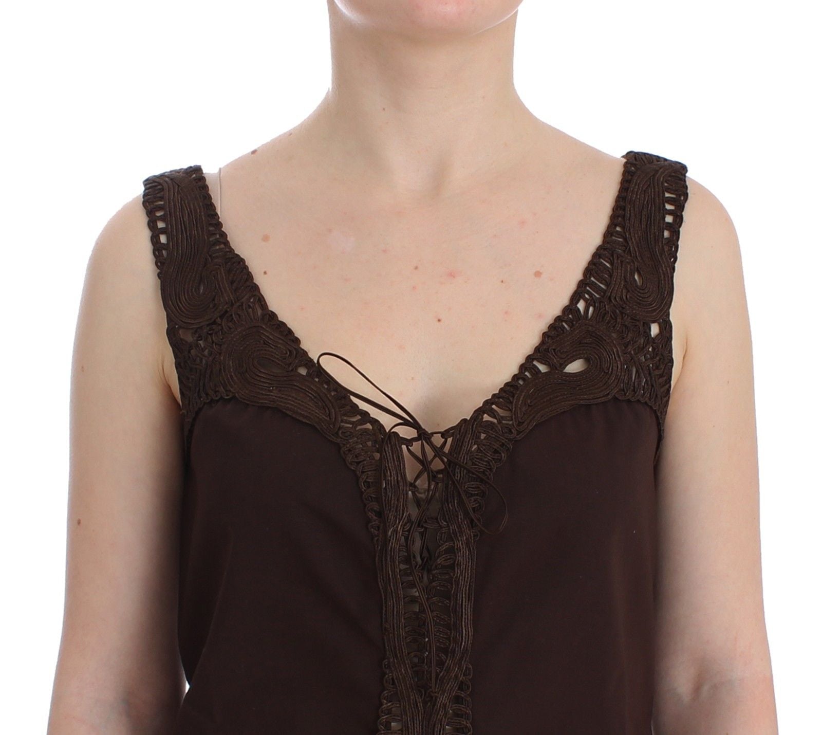 Beachwear Brown Cotton Stretch Tunic Dress - coffeewithmee2Ermanno ScervinoP0876S