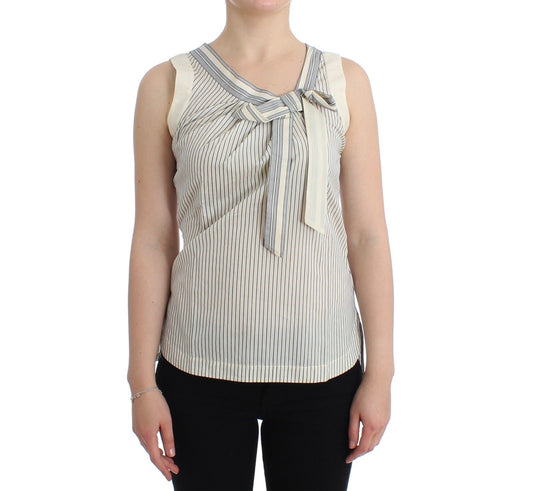 Beachwear Striped Top Blouse Shirt Bow Tank - coffeewithmee2Ermanno ScervinoP0868S