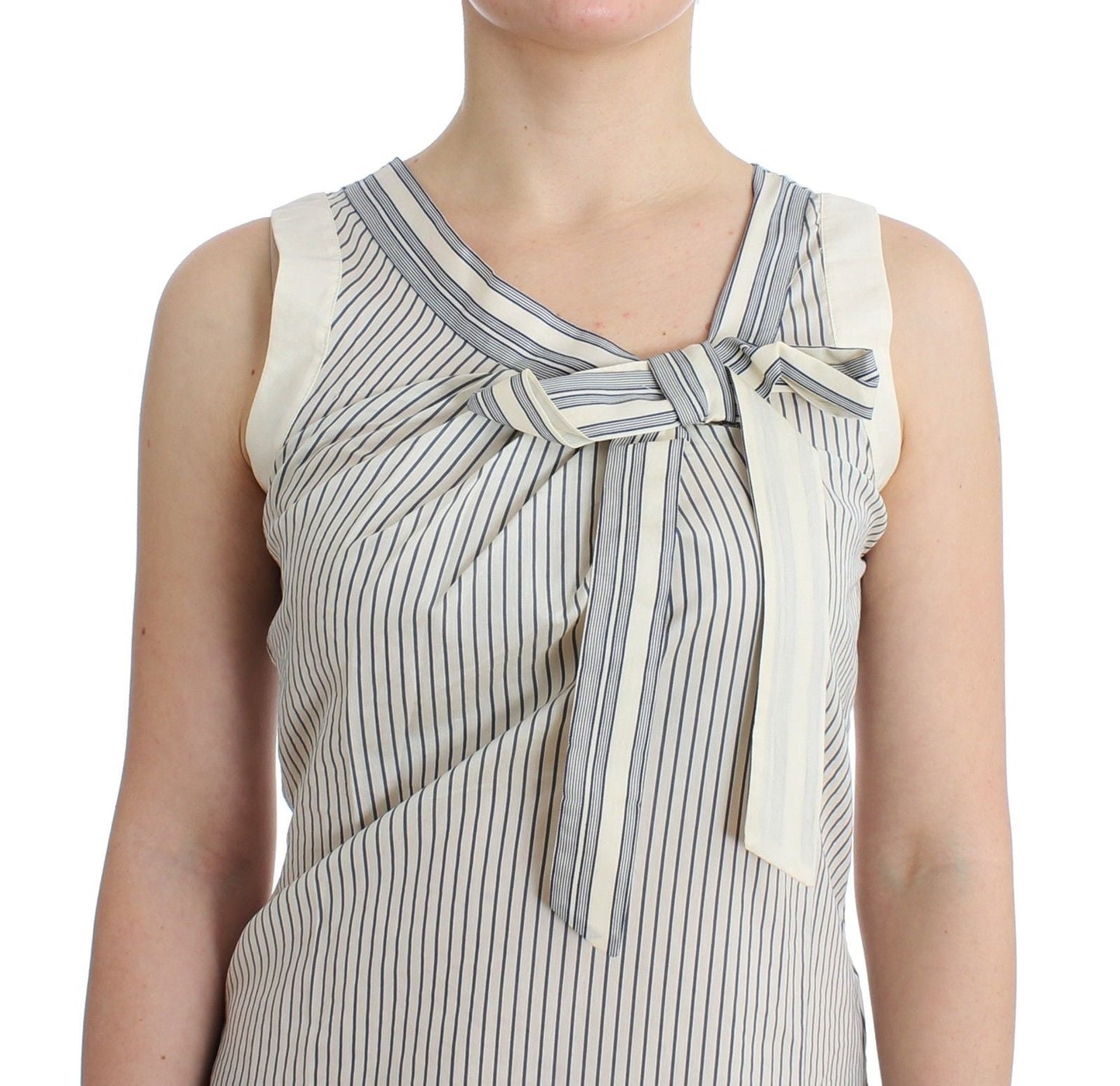 Beachwear Striped Top Blouse Shirt Bow Tank - coffeewithmee2Ermanno ScervinoP0868S