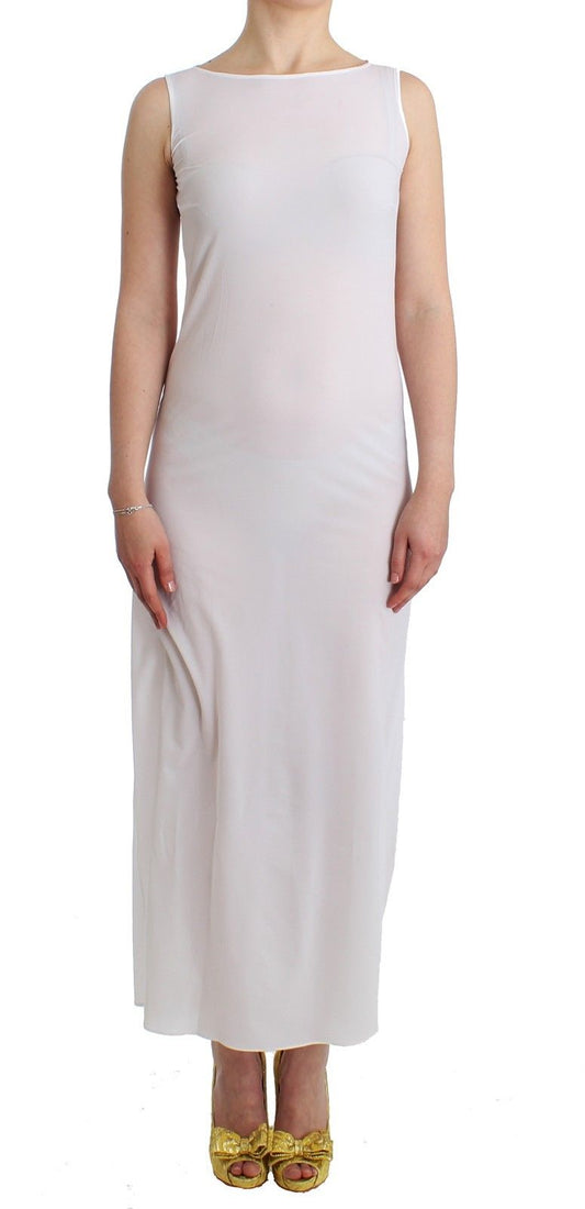 Beachwear White Long Maxi Dress Kaftan Full - coffeewithmee2Ermanno ScervinoP0813S