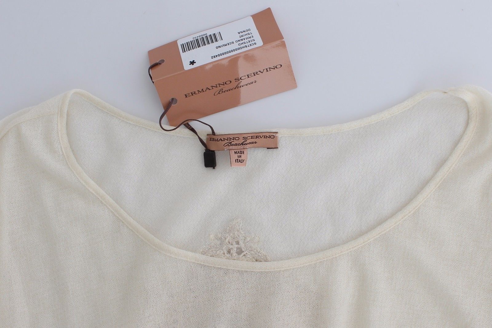 Beachwear White T-Shirt Top Blouse - coffeewithmee2Ermanno ScervinoP0843S