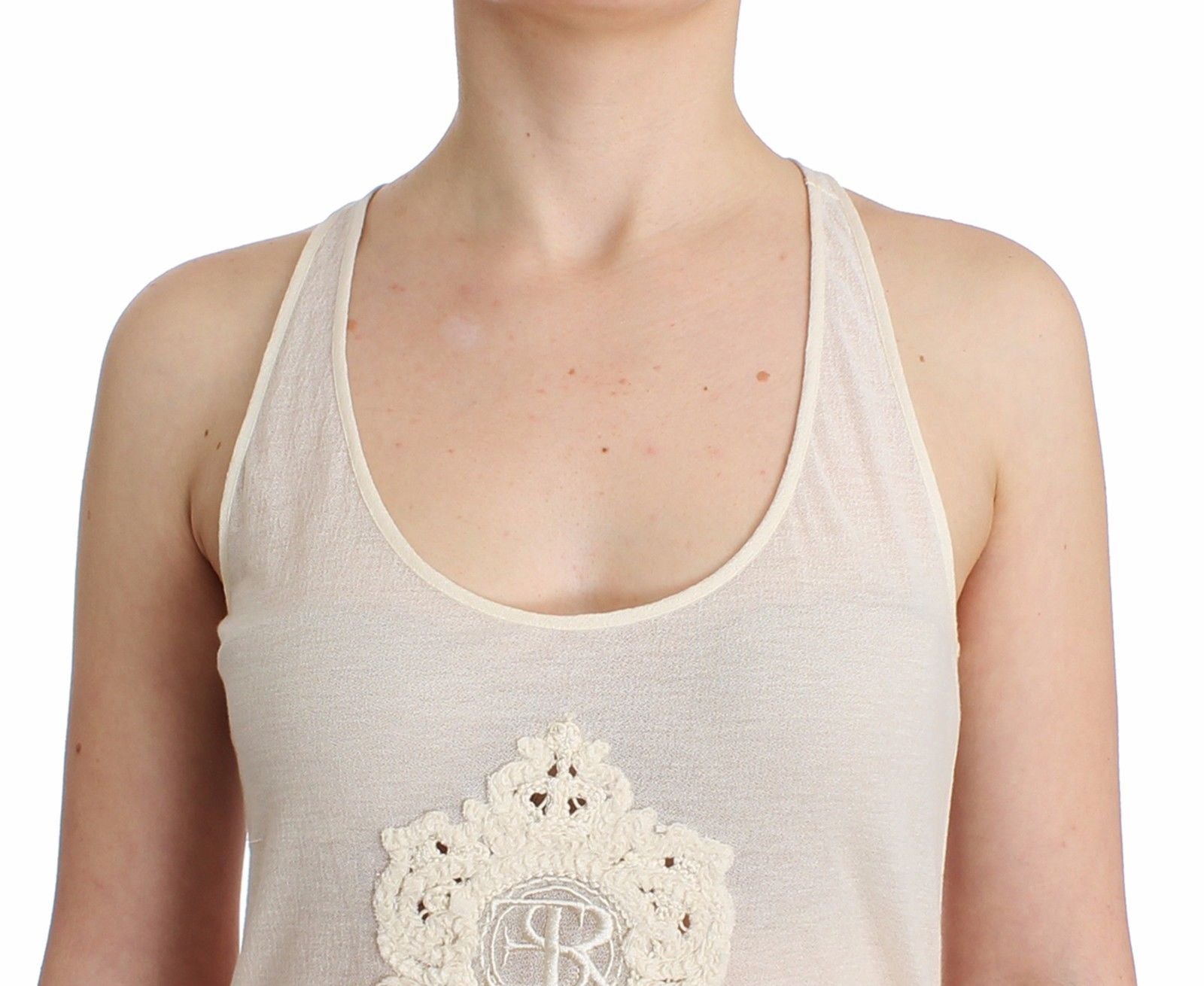 Beachwear White Tank Top Cami Blouse - coffeewithmee2Ermanno ScervinoP0845S
