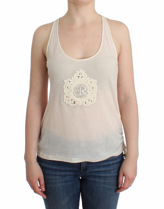 Beachwear White Tank Top Cami Blouse - coffeewithmee2Ermanno ScervinoP0845S