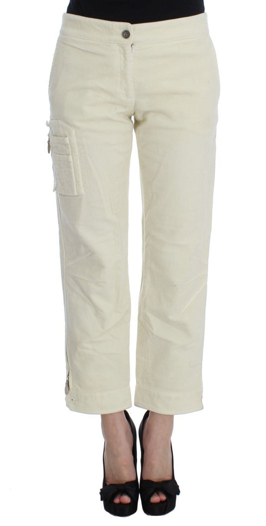 Beige Cotton Capri Cropped Cargo Pants - coffeewithmee2Ermanno ScervinoP1844S