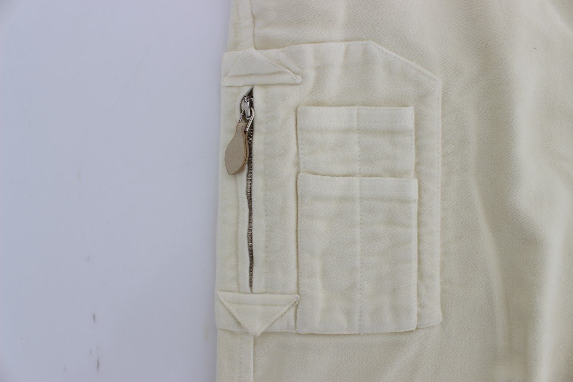 Beige Cotton Capri Cropped Cargo Pants - coffeewithmee2Ermanno ScervinoP1844S