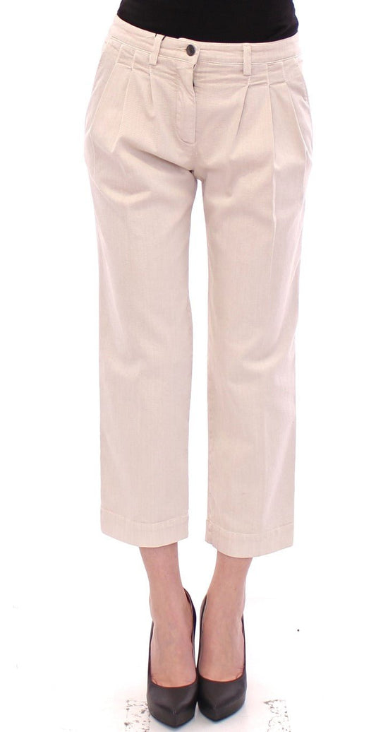 Beige Cotton Cropped Jeans Pants - coffeewithmee2Dolce & GabbanaP1040S