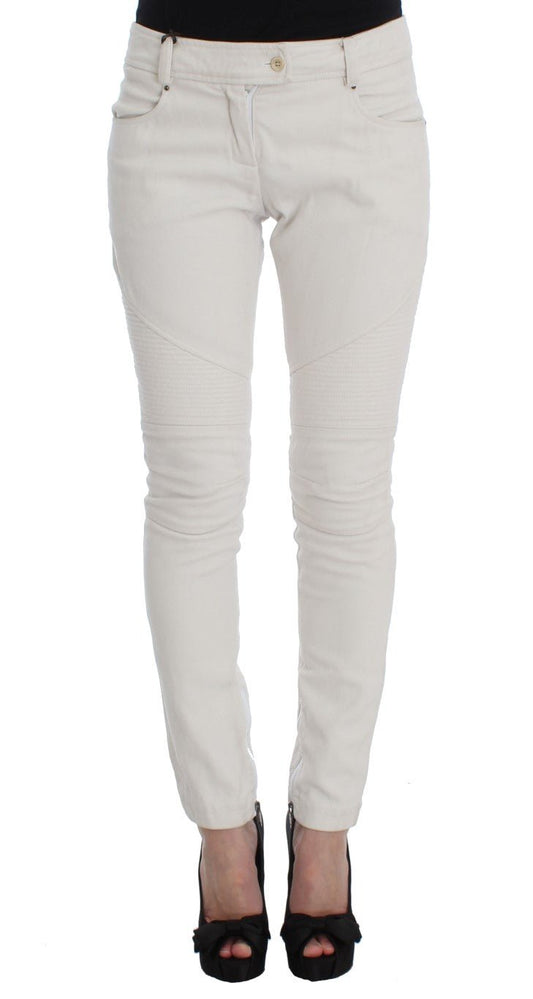 Beige Cotton Slim Fit Denim Jeans - coffeewithmee2Ermanno ScervinoP1839S
