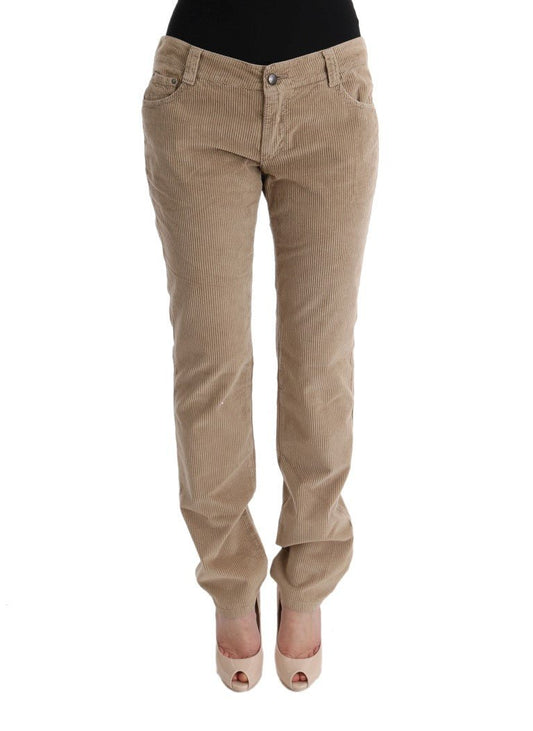Beige Cotton Velvet Regular Fit Pants - coffeewithmee2Ermanno ScervinoP1954S