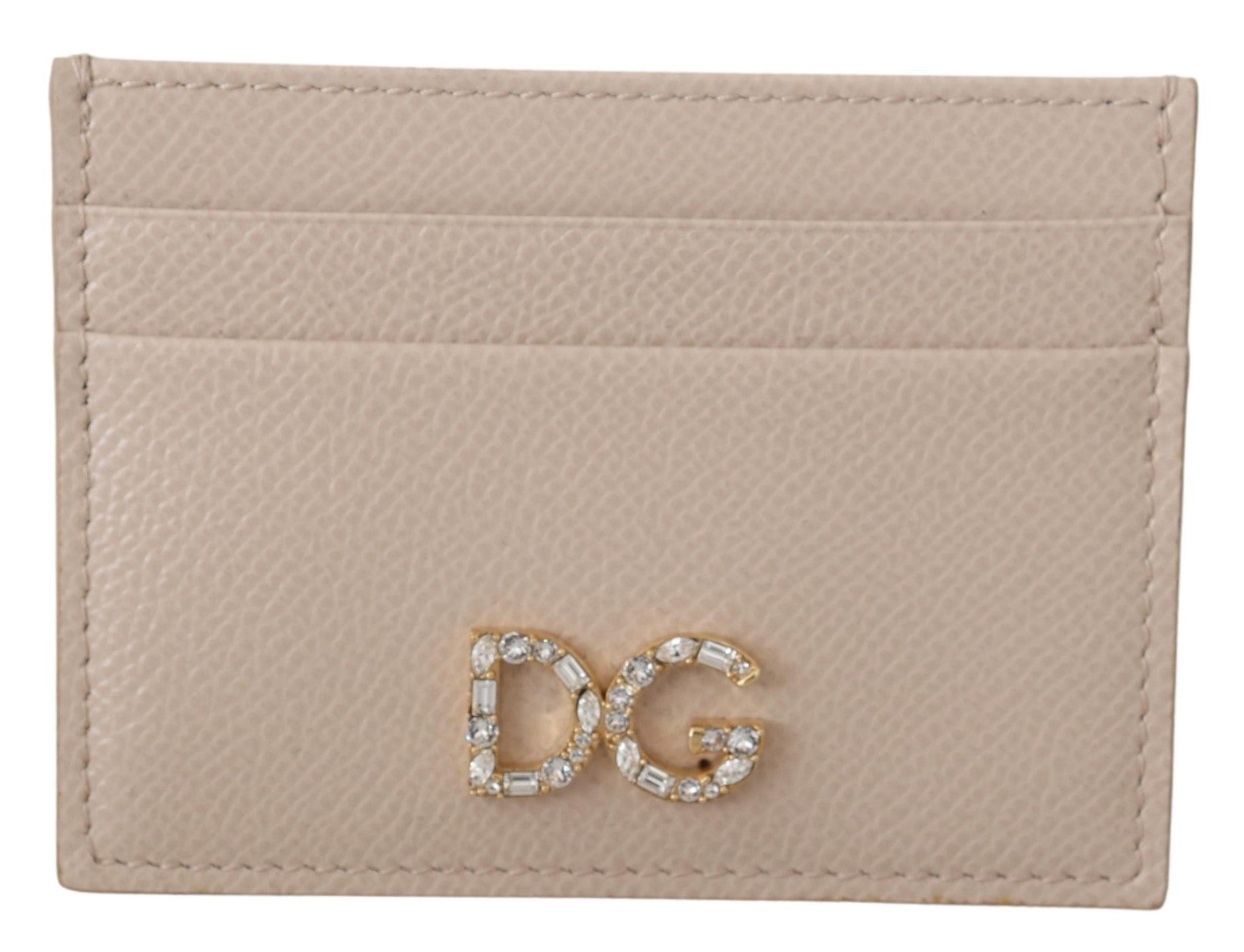 Beige Dauphine Leather Jewel DG Logo Wallet - coffeewithmee2Dolce & GabbanaP0382S