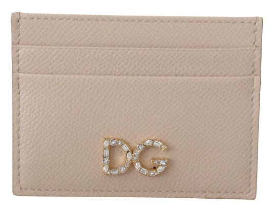 Beige Dauphine Leather Jewel DG Logo Wallet - coffeewithmee2Dolce & GabbanaP0382S