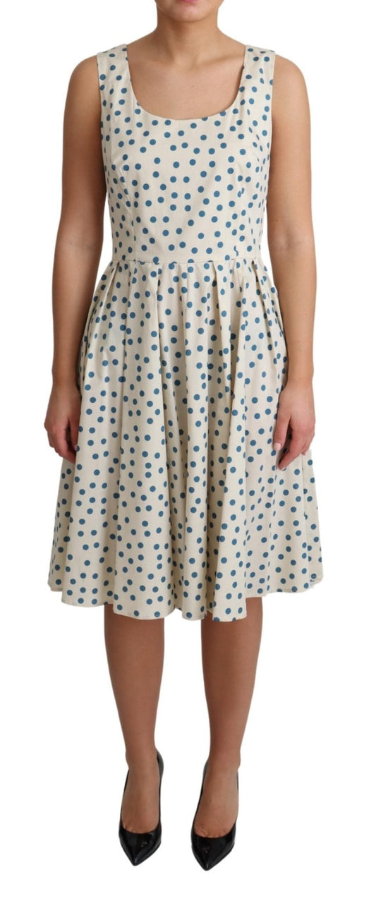 Beige Dotted Cotton A-Line Gown Dress - coffeewithmee2Dolce & GabbanaP5787S
