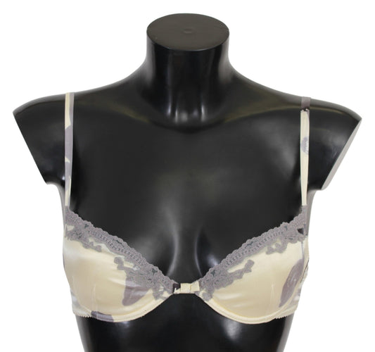 Beige Gray Lace Push Up Bra Silk Underwear - coffeewithmee2Ermanno ScervinoP3207S