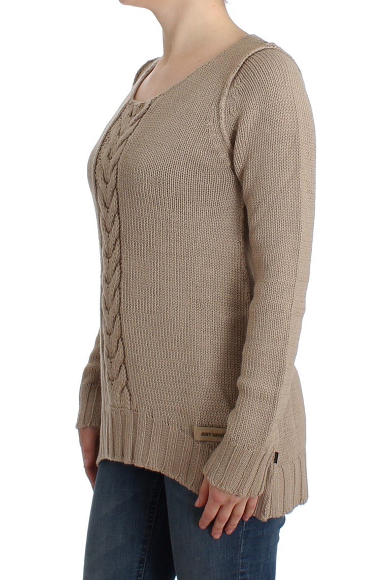 Beige knitted wool sweater - coffeewithmee2CavalliP0548S